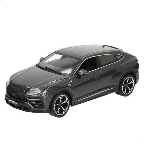Bburago 18-11042 Lamborghini Urus 1:20 - Maßstabgetreues Miniaturfahrzeug in Grau, Türen und Motorhaube öffnbar, detailreiche Innen- und Unteransicht