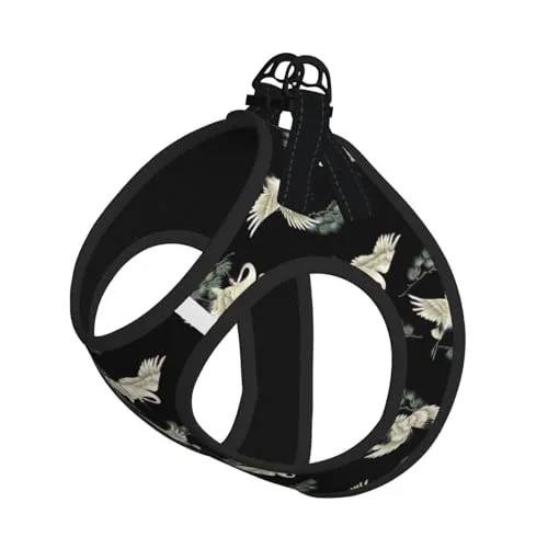 Hundeleinenweste mit japanischem Kranich- und Kiefernmuster, weich, verstellbar, Einstiegsweste für Welpen, Outdoor-Spaziergänge mit Leine