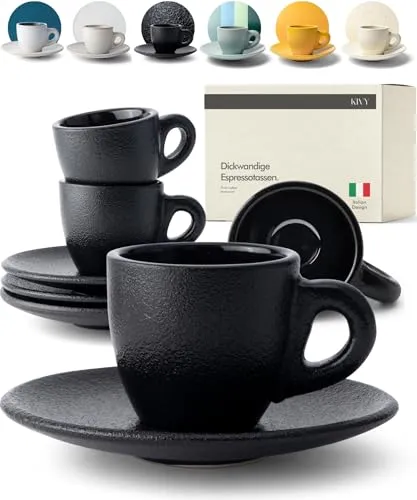KIVY Espresso Tassen Set [4x 75ml] in schwarz von KIVY