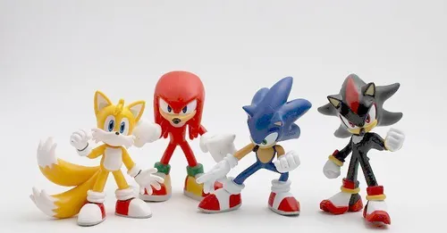 Sonic Comansi - Sonic Que Spiel / Sammel Figuren 4er Set - Sonic, Shadow, Knuckles und Tales