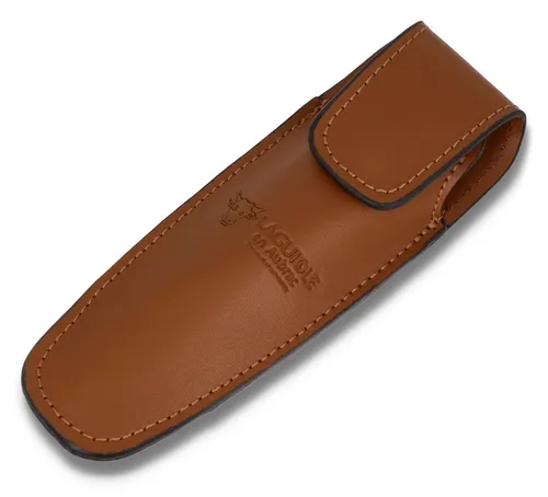 Laguiole en Aubrac Messertasche ECA-M - Braun - Hochwertige Gürteltasche aus echtem Leder für Laguiole Messer mit 11/12 cm Grifflänge. Praktisch und stilvoll, ideal für den täglichen Gebrauch.