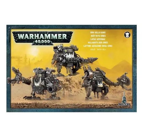 Warhammer 40.000 - Orks Killa Kans - Gesellschaftsspiel mit 3x Ork Killabots, individuellen Cockpits und Waffen für strategische Miniaturenschlachten. Ideal für Sammler und Hobbyisten!