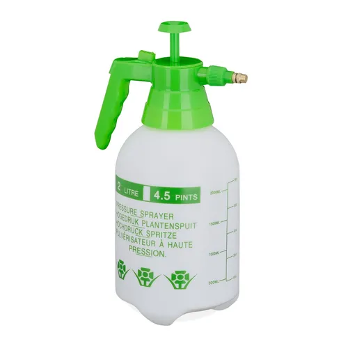 Drucksprüher 2L - Effizienter Pumpsprüher für Garten und Terrasse - Gartensprühgerät mit 2L Kapazität, ideal für präzises Gießen und Düngen in Innen- und Außenbereichen. Robuste Bauweise aus Messing und Kunststoff.