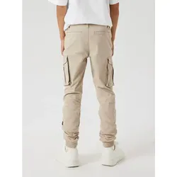 NAME IT Boy Cargohose Regular Fit - Hosen für Jungen, Regular-Fit-Cargo-Hose aus Baumwolltwill mit Stretchanteil für optimale Bewegungsfreiheit und verstellbarem Taillenbund.
