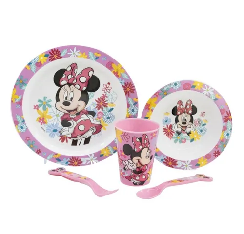 Stor Geschirr-Set Minnie Maus Plastik Geschirr Set 5-Teile Kunststoffset für Kinder