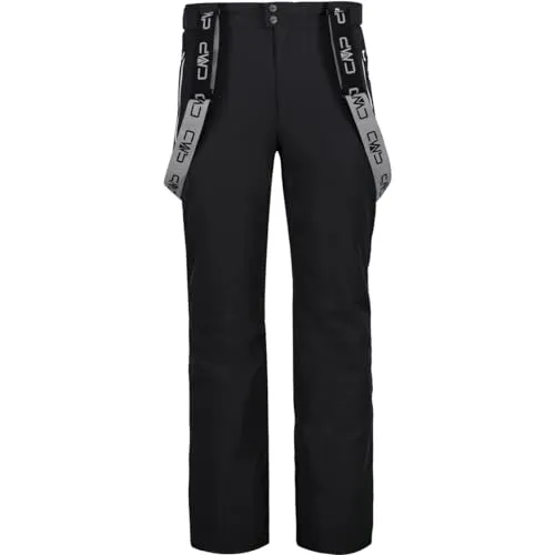 CMP MAN Pant nero (U901) 54 - Herren Skihose - Wasserabweisende Herren Skihose mit abnehmbaren Hosenträgern und 4-Wege Stretchmaterial für optimale Bewegungsfreiheit. Ideal für Skifahren bei jedem Wetter!