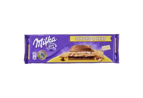 MILKA Schokolade, Milka SchokoKeks 300g 4er Pack - Genießen Sie den köstlichen Milka SchokoKeks mit zartschmelzender Alpenmilchschokolade und knusprigen Keksstückchen – perfekt für entspannte Genussmomente.