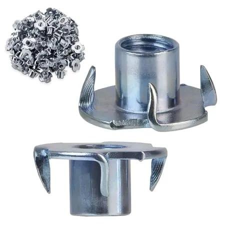 Einschlagmuttern M4 bis M10 mit 4 Einschlagspitzen, verzinkt Chrom Gewindemutter (10, M4 x 8 mm)