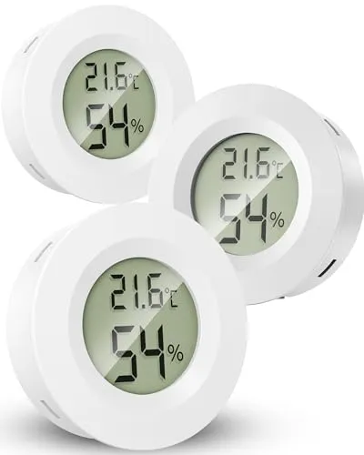 MAVORI® 3 x Thermometer Hygrometer mini mit C/F und on/off Funktion - Temperaturmessgerät und Luftfeuchtigkeitsmesser - präziser Raumthermometer innen und Hygrometer innen zur Kontrolle des Raumklimas