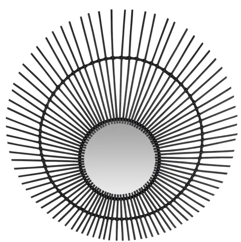 Casa Padrino Designer Rattan Spiegel Schwarz Ø 120 cm von Casa Padrino