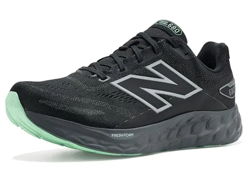NEW BALANCE Damen 680 Sneaker, Schwarz, 36.5 EU - Sportlicher Sneaker mit integrierter Gummisohle für hohen Gehkomfort. Die gedämpfte Zwischensohle sorgt für ein angenehmes Laufgefühl und enthält biobasierte Materialien für mehr Nachhaltigkeit.