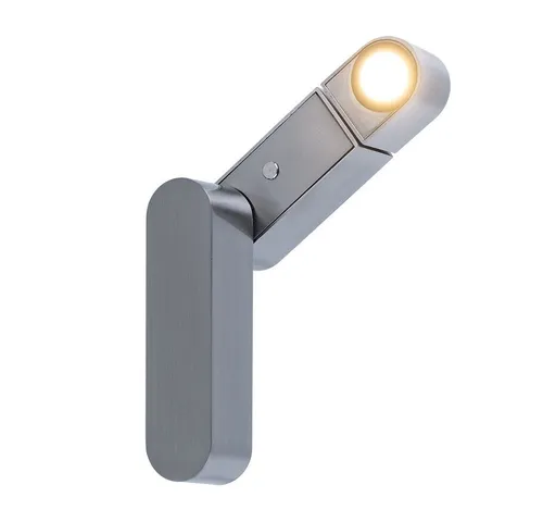 GLOBO LIGHTING LED Wandleuchte, LED-Leuchtmittel fest verbaut, Warmweiß, Wandlampe silber Wandleuchte Spot schwenkbar Wohnzimmer