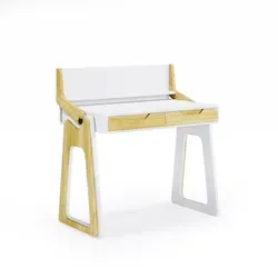 Mid.you Schreibtisch Palmer in Weiß und Eiche - Moderner Schreibtisch Palmer aus Holz und Metall, mit 2 Schubladen für optimalen Stauraum. Ideal für Arbeitszimmer und objekttauglich. Maße: 101x54x91 cm.