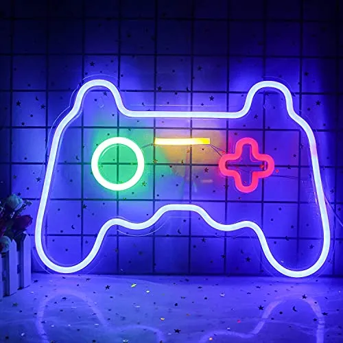 Spiele Controller Neonlicht LED Schild USB Beleuchtung Reklame Licht, Kunst Neonlichter Bar Gaming Gamer Wand Dekoration Geburtstag Wohnzimmer Kindergeschenk dekorative Wandbeleuchtung Jugendzimmer