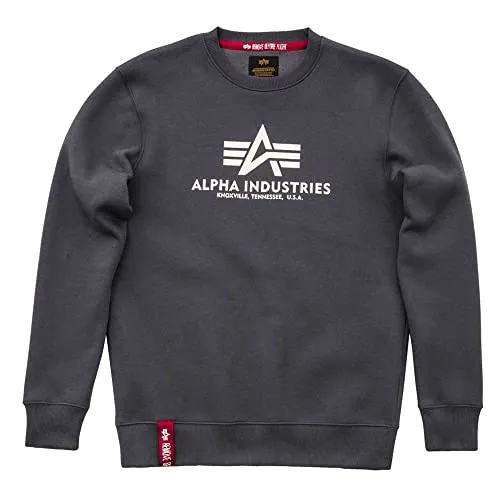 Alpha Industries Herren Basic Pullover Sweatshirt, Gris, M in grau von Alpha Industries