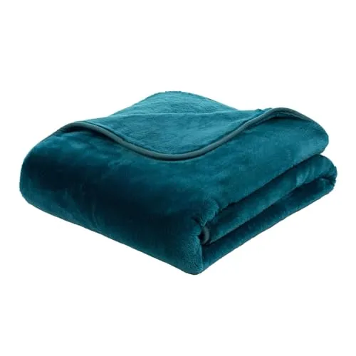 liebling Kuscheldecke Cashmere Feeling 130 x 170 cm, Petrol, Premium Sofa Decke, Dicke warme Wohndecke, 500 gr. / m²