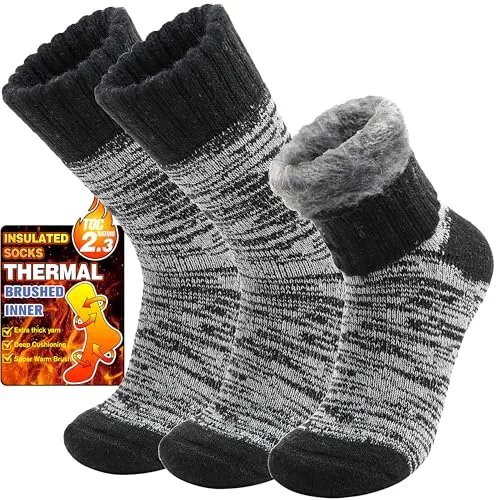 Welwoos Thermosocken - Warme Wintersocken für Damen und Herren - 3 Paar dicke, atmungsaktive Thermosocken mit hervorragender Isolierung, ideal für Outdoor-Aktivitäten im Winter. Perfekt als Geschenk für die kalte Jahreszeit!