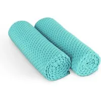 Bestlivings Microfaser Geschirrtuch Double Face 300gsm - 8er Pack Türkis - Küchentextilien, super saugfähige und pflegeleichte Mikrofasertücher mit eleganter Waffelstruktur für streifenfreies Trocknen und Polieren, maschinenwaschbar bis 60°C.