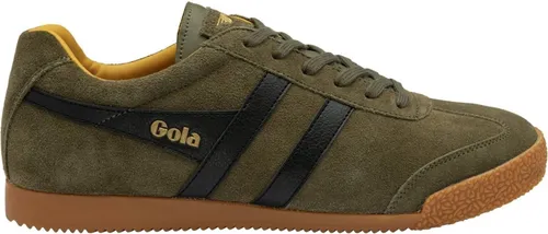 Gola Sneaker Harrier Suede-Leder 2024 - Klassische Sneaker in khakigrün, schwarz und gelb für Herren, Größe 43. Zeitloses Design von Gola, ideal für Freizeit und Business, mit rutschfester Sohle für optimalen Komfort.