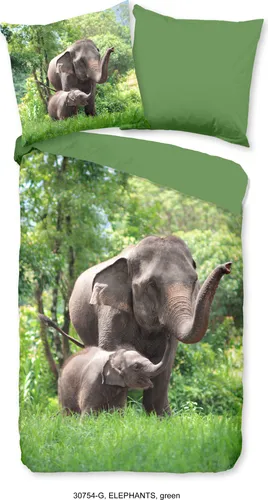 good morning Kinderbettwäsche Elephants - 2 teilig, Baumwolle, 135x200 cm - Bettwäsche für Kinder mit niedlichem Elefantenmotiv, aus 100% Baumwolle, mit Wendefunktion und praktischem Reißverschluss für einfachen Bezug. Ideal für süße Träume!