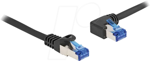 Delock 80219 RJ45 Netzwerkkabel, Patchkabel CAT 6a S/FTP 2.00m Schwarz 1St.