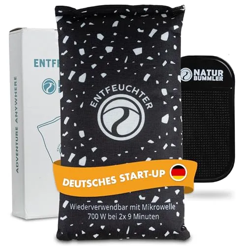 Naturbummler Luftentfeuchter XL 1kg [Wiederverwendbar & Effektiv] inkl. Anti-Rutsch Pad Auto Entfeuchter Feuchtigkeitskissen Lufttrockner Autozubehör