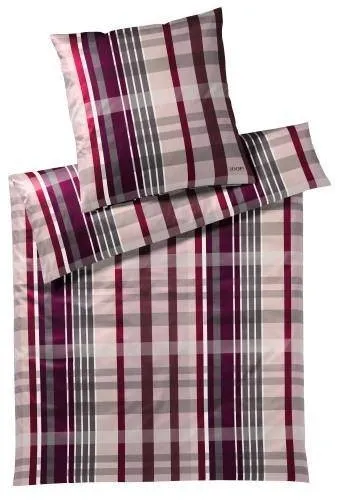 Joop! Bettwäsche Checks in Altrosa und Lila, 200x200 cm, mehrfarbig,JOOP!