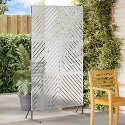 vidaXL Sichtschutz Grau Stahl - Robuster Gartenschutz - Gartenzäune aus stabilem Stahl, wetterbeständig und ideal für stilvolle Privatsphäre im Garten oder auf der Terrasse. Modernes Design passt perfekt zu minimalistischen Außenbereichen.