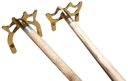 Brückenqueues Messing Flach + Hoch im Set - Queues Set mit 2 Brückenqueues: 1 flach und 1 hoch, aus robustem, glänzendem Messing für optimale Spielqualität.