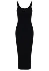 NIKE Kleid W NSW NK CHLL KNT MRIB TNK DRS - Schwarz - S (US) - Damen Kleid von NIKE, stilvoll und bequem, perfekt für Sport und Freizeit.