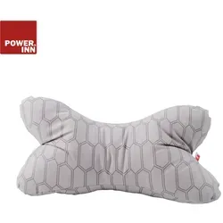 POWER INN Leseknochen - Geometrisches Lesekissen in Grau - Kissen für entspanntes Lesen, ca. 46x25 cm, mit 100% Polyesterhohlfaserfüllung und geometrischem Design, ideal für gemütliche Stunden.