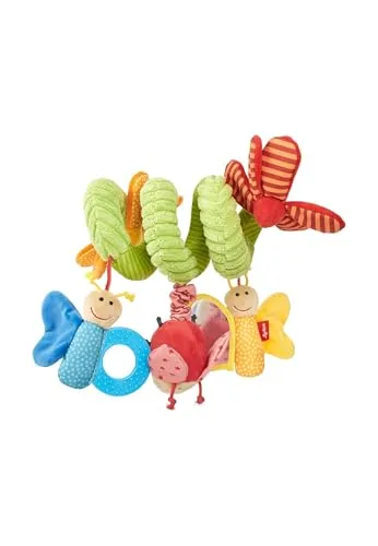 SIGIKID PlayQ 42249 Aktiv Spirale Schmetterling 45cm - Motorikspielzeug für Babys, fördert die sensorische Entwicklung mit bunten Farben und interessanten Texturen.