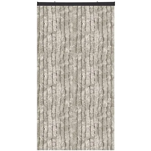Flauschvorhang Chenille Insektenschutz 140x200 Unistreifen grau - Schiebevorhänge mit optimalem Sicht- und Insektenschutz, ideal für Sommermonate. Robuste Chenille-Stränge sind langlebig, geräuschlos und pflegeleicht.