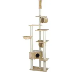 Rohrschneider Kratzbaum Cherry - Beige - Kratzbaum für Katzen in beige, bietet Stabilität und perfekten Kratzschutz für Ihre Möbel.