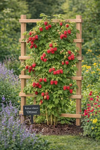 Produktbild Himbeere Rubus idaeus ‘Ottawa’ – Winterharte Herbst-Himbeere im Topf, ertragreich und aromatisch
