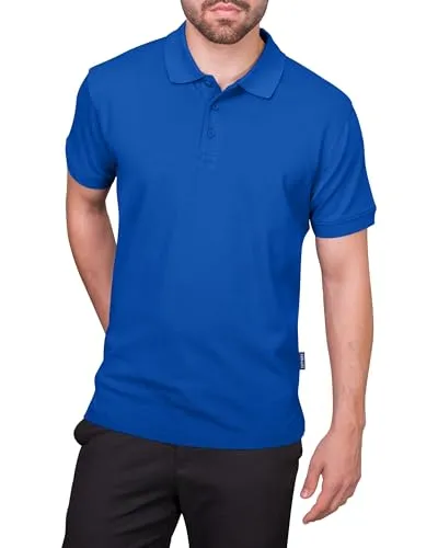 HRM Premium Polo Shirt, royalblau, 5XL - 100% Baumwolle, Basic Polohemd bis 60°C waschbar - Hochwertige & nachhaltige Herren-Bekleidung - Workwear