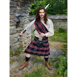 Schottenrock 8 Yard Kilt Black Stewart Tartan von Vehi Mercatus