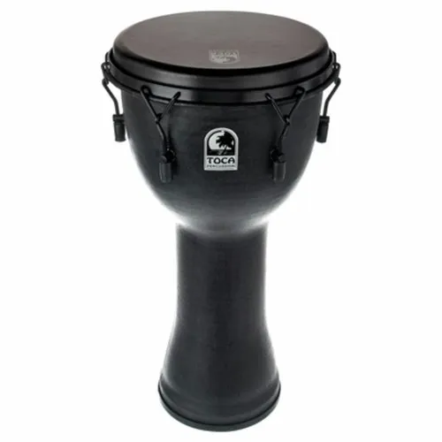TOCA Djembe Freestyle Mech. Tuned Black Mamba 12'' SFDMX-12BM - Djemben mit erweitertem Collar-Spannreifen für einen größeren Stimmbereich und leichtem Stimmsystem, ideal für Musiker, die Vielfalt suchen.