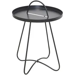 Mid.you Beistelltisch Schwarz - Rund, Metall, 40x57 cm - Stylischer Beistelltisch aus schwarzem Metall mit einfachem Aufbau. Ideal für dein Wohnzimmer, um Getränke und Snacks stilvoll zu präsentieren.