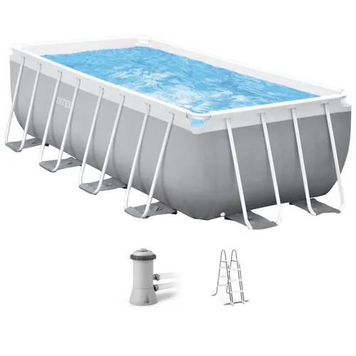 Intex Komplettset Prism Frame Swimming Pool mit Filterpumpe und Leiter