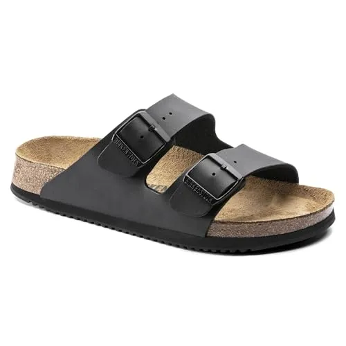 Sandale Arizona Superlauf, Birko-Flor, schwarz, schmal, Größe 38 - Wanderschuhe mit Superlaufsohle für optimalen Halt und Dämpfung. Rutschhemmende Gummisohle, öl- und fettbeständig, ideal für aktive Tage.