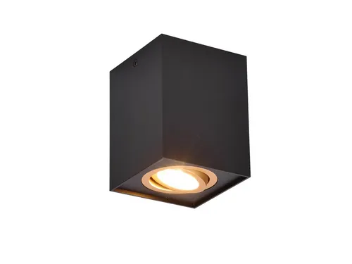 LED Deckenstrahler Aufbauspot dimmbar Schwarz-Gold - Moderne Deckenleuchte mit schwenkbarem Spot, ideal für kreative Lichtakzente in Küche, Flur oder Schlafzimmer. Inklusive dimmbarem GU10 LED Leuchtmittel für individuell anpassbare Helligkeit.