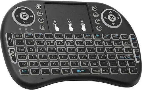 Lipa Mini drahtlose Tastatur Schwarz mit Airmouse - Kabellose Tastatur - Kabellose Maus - Kabellos und wiederaufladbar