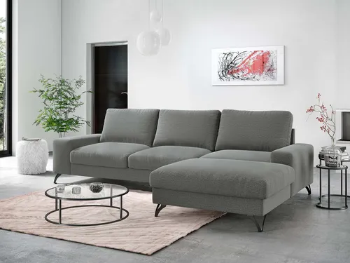 MIRJAN24 Ecksofa Flavio, mit Bettkasten und Schlaffunktion, 300x179x91 cm, Metallfüße