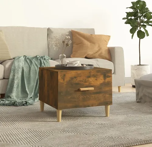 The Living Store Couchtisch Räuchereiche 50x50x40 cm Holzwerkstoff