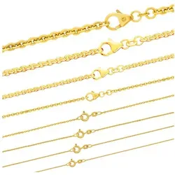 HOPLO Goldkette Goldkette Ankerkette rund Länge 40cm - Breite 1,5mm - 333-8 Karat Gold, Made in Germany goldfarben 40 cm Damenkette eng