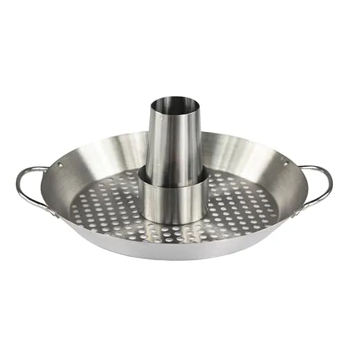 Brigros MasterCook Hähnchen-Kochständer aus Stahl, Hähnchen-Kocher für Grill, Grillzubehör für Grill und Backofen, Hähnchenhalter, ideal für professionelles Hähnchen-Spieß