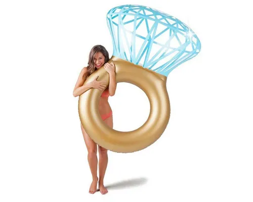 Goods+Gadgets Luftmatratze Aufblasbarer Diamantring Schwimmreifen, Schwimmring als romantische Diamant