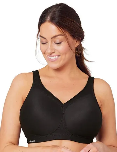 Glamorise Damen 1006 Sports Bra - Schwarz, 105B - Funktionsunterwäsche mit bügellosem MagicLift-Design für optimalen Halt und Komfort, ideal für aktive Frauen.
