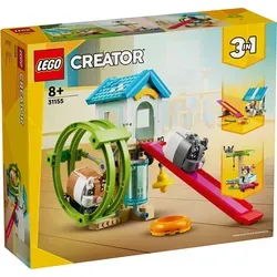 LEGO Creator 3in1 31155 Hamsterrad - Bauspielzeugset mit 416 Teilen, fördert Kreativität durch 3 verschiedene Tiermodelle und interaktive Spielfunktionen für stundenlangen Spielspaß.